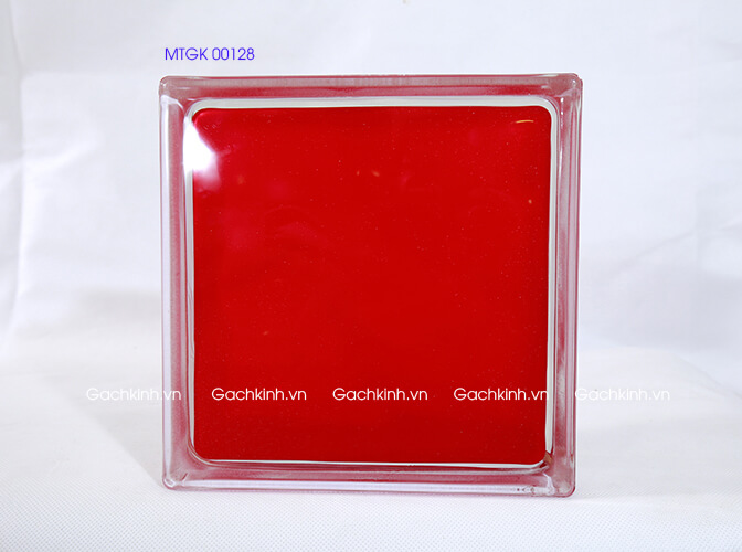 Gạch kính Indonesia mặt phẳng đỏ mịn MTGK 00128-1
