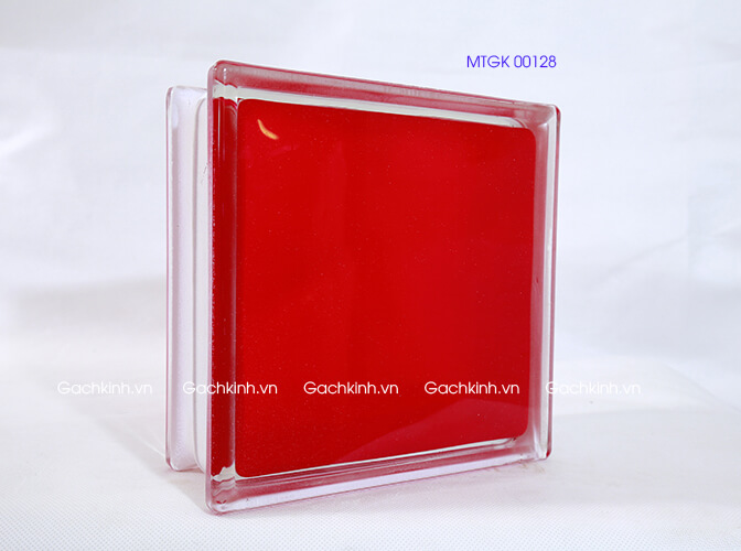 Gạch kính Indonesia mặt phẳng đỏ mịn MTGK 00128-2